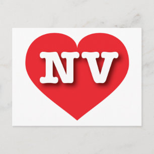 Nevada Red Heart - I Liebe NV Postkarte