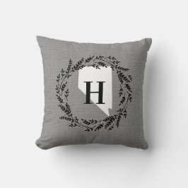 Nevada Rustic Wreath Monogram Kissen Kissen