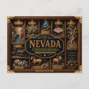 Nevada Shadow Box 3D Figurine Staat Postkarte