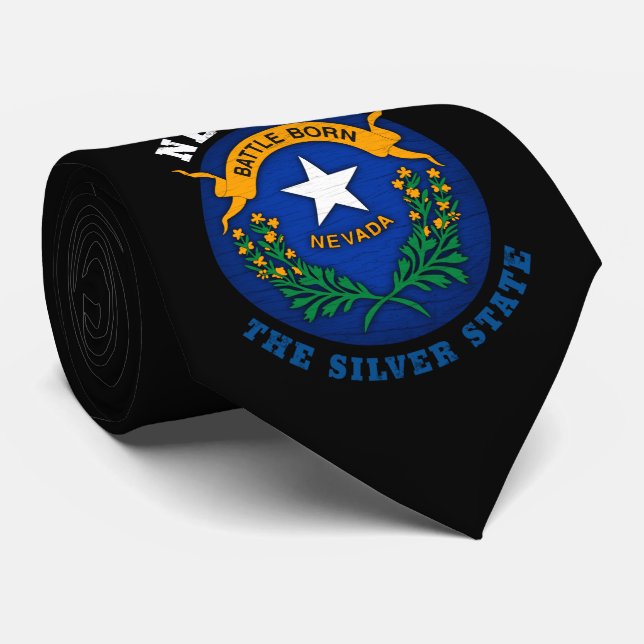 NEVADA SILVER STAAT FLAG KRAWATTE (Gerollt)