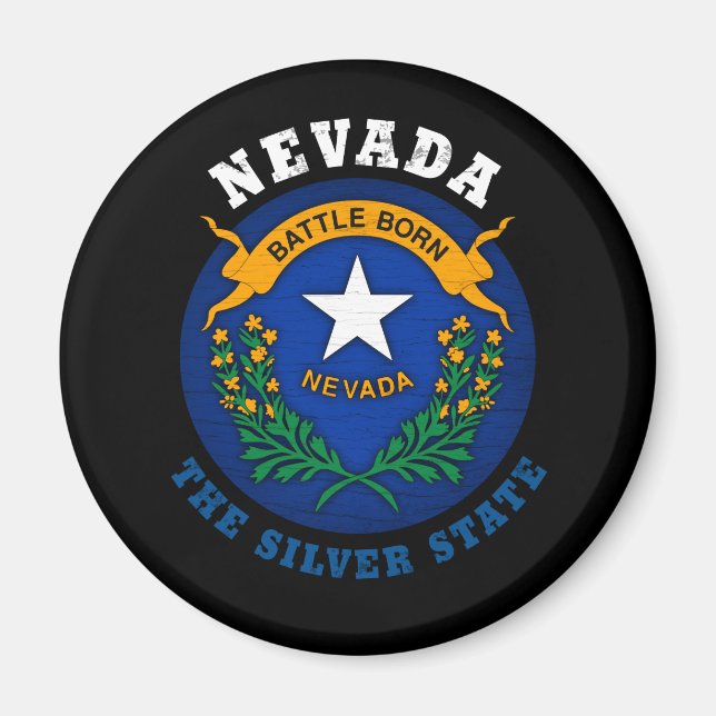NEVADA SILVER STAAT FLAG MAGNET (Vorne)