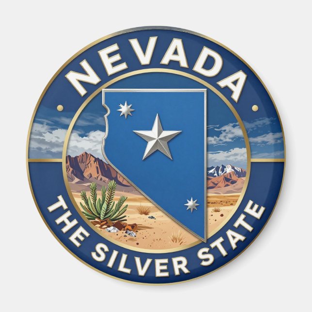 NEVADA Silver State Desert Erbe Magnet (Vorne)