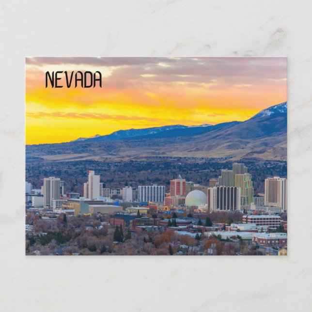 Nevada Sonnenuntergang über den Bergen Postkarte (Vorderseite)