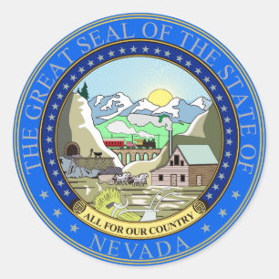 Nevada Staat Siegel Runder Aufkleber