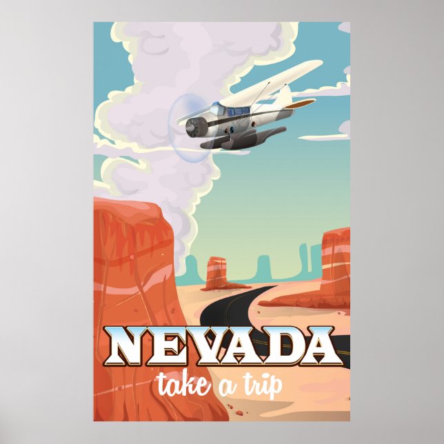Nevada Staat Vintage Reiseplakat Poster (Vorne)