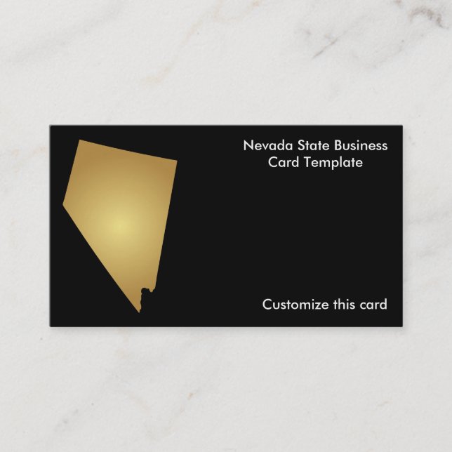 Nevada-Staats-Geschäfts-Karten-metallisches Gold Visitenkarte (Vorderseite)