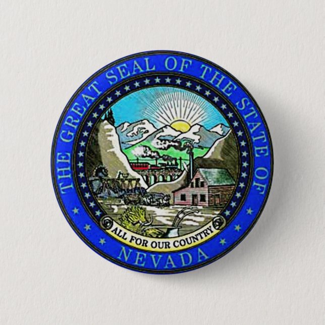 Nevada-Staats-Siegel Button (Vorderseite)