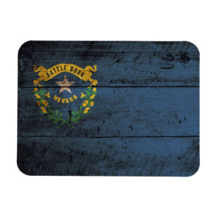 Nevada Staatsflagge auf Altholzkorn Magnet