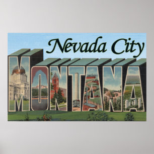 Nevada-Stadt, Montana Poster