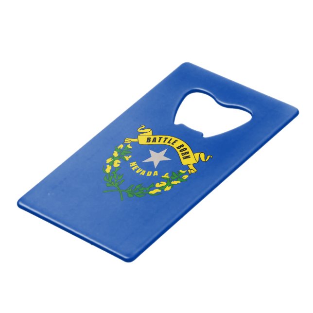 Nevada State Flag Design Geldbeutel Flaschenöffner (Rückseite Schrägansicht)