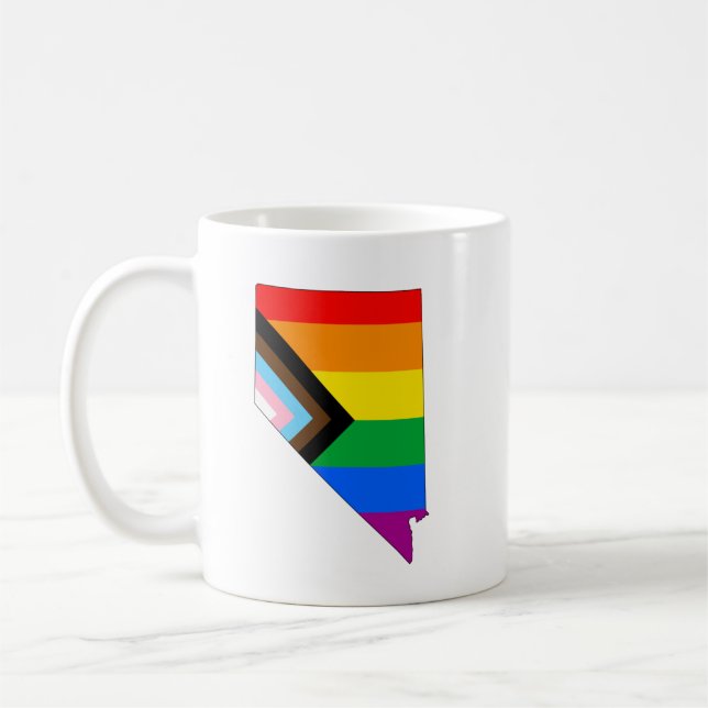 Nevada State Pride LGBTQ Progress Pride Kaffeetasse (Links)