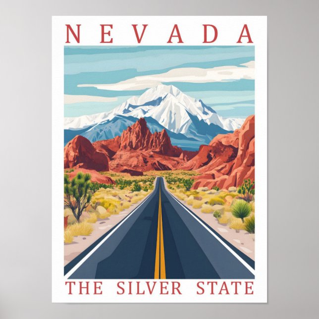 Nevada the Silver Staat USA Travel Place Poster (Vorne)