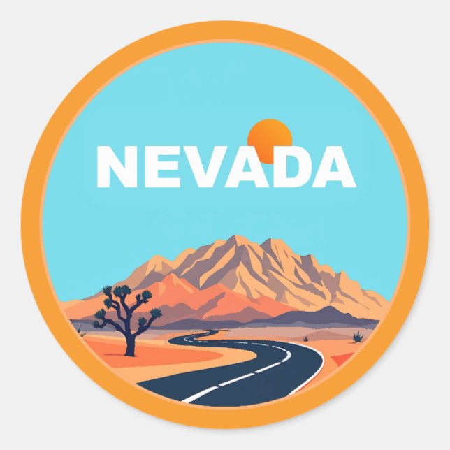 Nevada USA Runder Aufkleber (Vorderseite)
