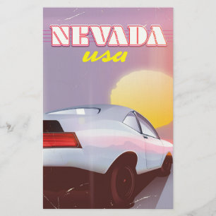 Nevada USA Sonnenuntergang Sportwagen Briefpapier