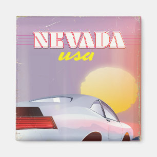 Nevada USA Sonnenuntergang Sportwagen Magnet