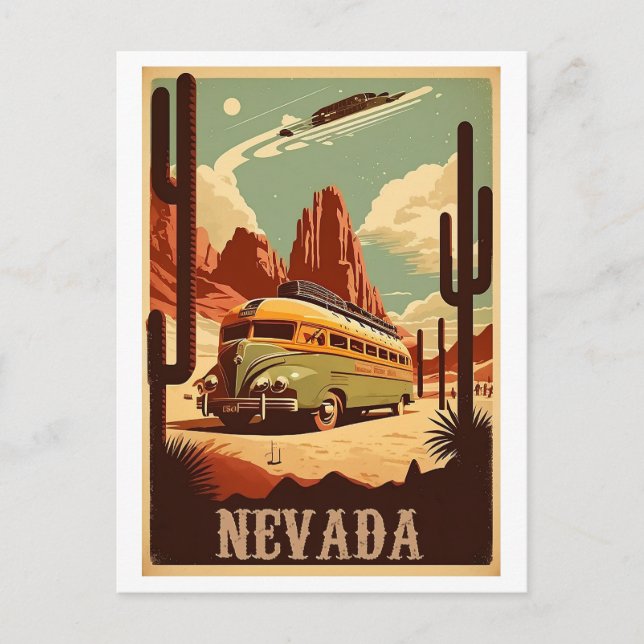 Nevada Vintage Travel Art Collection Postkarte (Vorderseite)