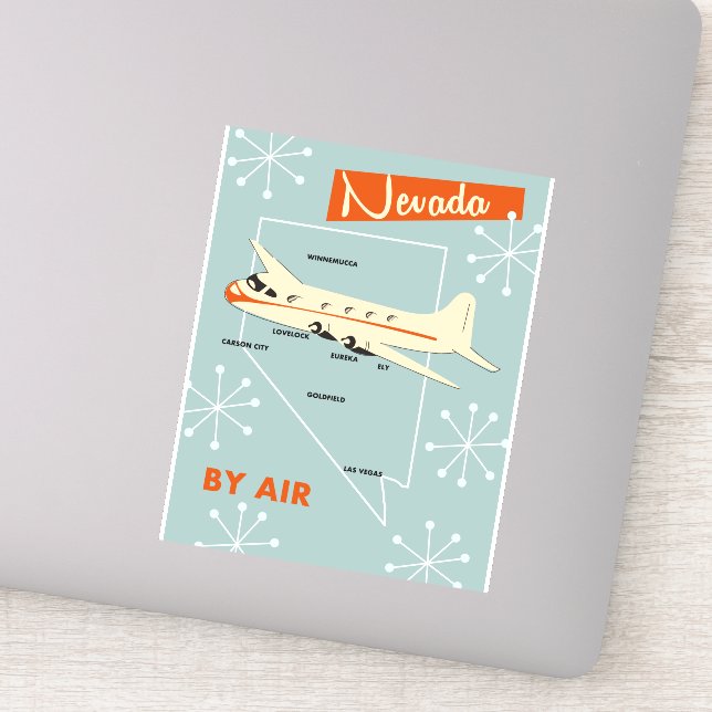 Nevada Vintages Reiseplakat Aufkleber (Detail)