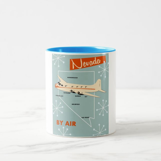 Nevada Vintages Reiseplakat Zweifarbige Tasse (Mittel)