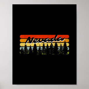 Nevada-Wald-Sonnenuntergang-Bäume-Hütte-Themen-Sou Poster
