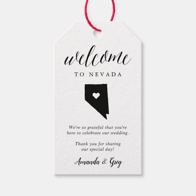 Nevada Wedding Welcome Geschenkanhänger (Vorderseite)