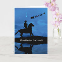 Nevada Weihnachtskarten mit Cowboy und Pferd