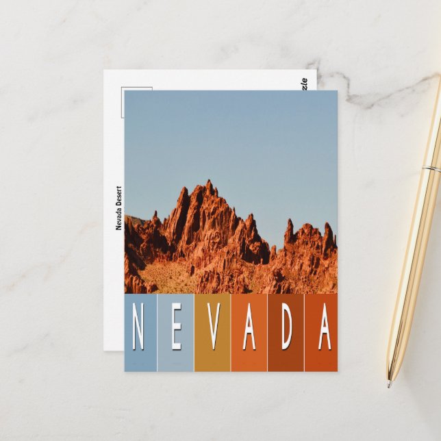 Nevada Wüste Postkarte (Vorderseite/Rückseite Beispiel)
