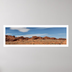 Nevada-Wüsten-Skyline panoramisch Poster