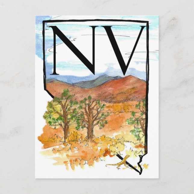 Nevada Wüstengebirge Juniper Trees Souvenir Postkarte (Vorderseite)