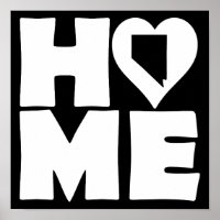 Nevada Zuhause Heart Staat Poster Sign