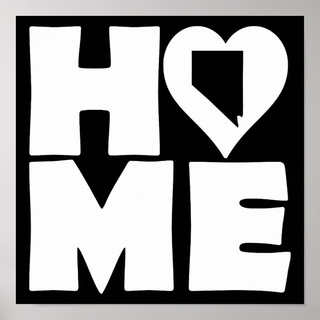 Nevada Zuhause Heart Staat Poster Sign (Vorne)