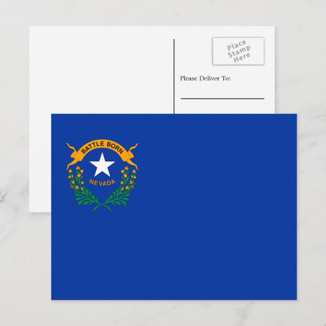 Nevadan Flag, Flagge Nevadas Postkarte (Vorne/Hinten)