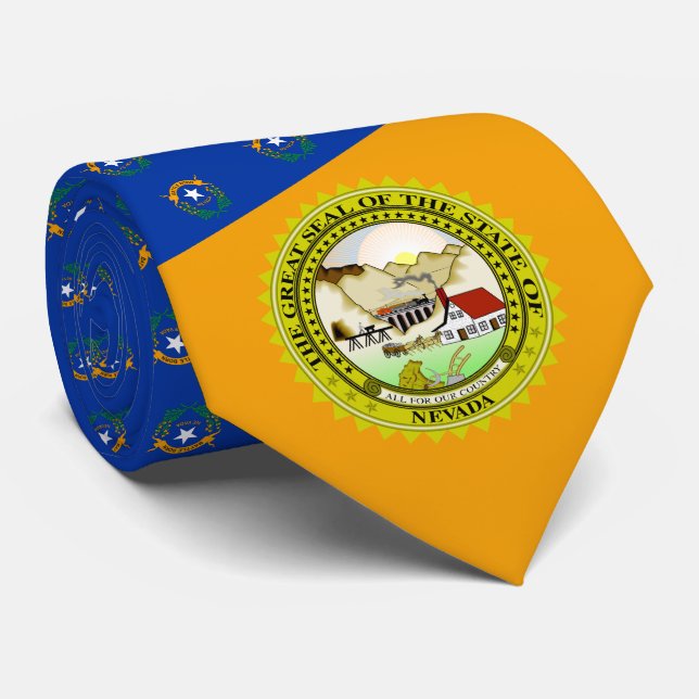Nevadan Flag & Siegel, Flagge von Nevada Krawatte (Gerollt)