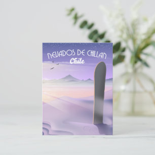 Nevados de Chillan, Chile Snowboard Plakat. Postkarte