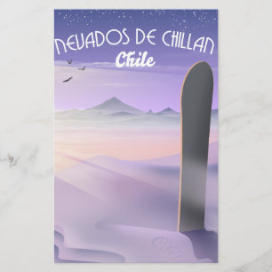 Nevados de Chillan, Chile Snowboarder Poster. Flyer