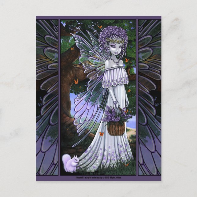 Nevaeh Lavender Spring Fairy Postkarte (Vorderseite)