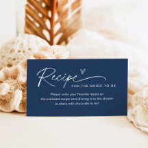 NEVE Navy Rezept Einsteckkarte Brautparty