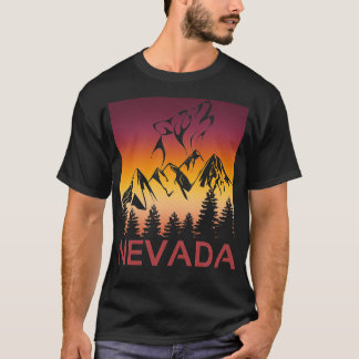 Neveda Sunset Wolf Howling am Mond Trees und M T-Shirt