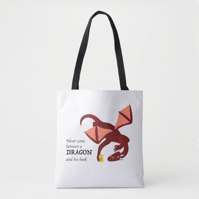 Never come between a dragon and his book tasche (Vorderseite)