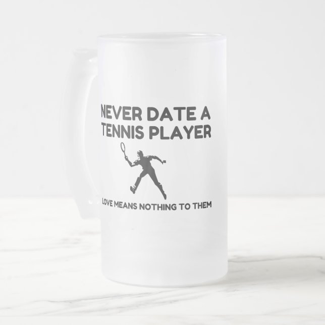 Never Date Mattglas Bierglas (Vorderseite Links)