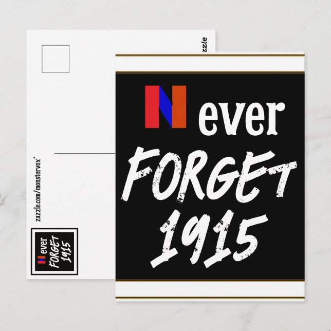 Never Forget 1915 Postcard Postkarte (Vorne/Hinten)