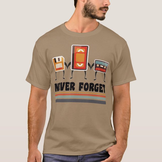 never forget cassett diskett friends T-Shirt (Vorderseite)