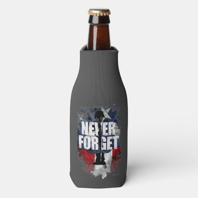 Never Forget (Memorial Day) Bottle Cooler Flaschenkühler (Flaschenvorderseite)