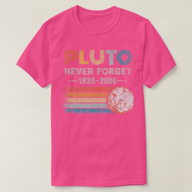 Never Forget Pluto Retro Style Space Science astro T-Shirt (Design vorne)