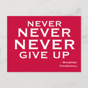 Never Give Up - Motivational Postcard Postkarte