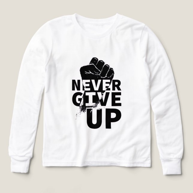 Never Give Up – Motivational Quote Design (Design Vorderseite)