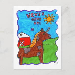 Never Give Up Postcard Postkarte