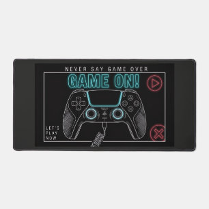 "Never Say Game Over" Neon-Controller-Schreibtisch Schreibtischunterlage