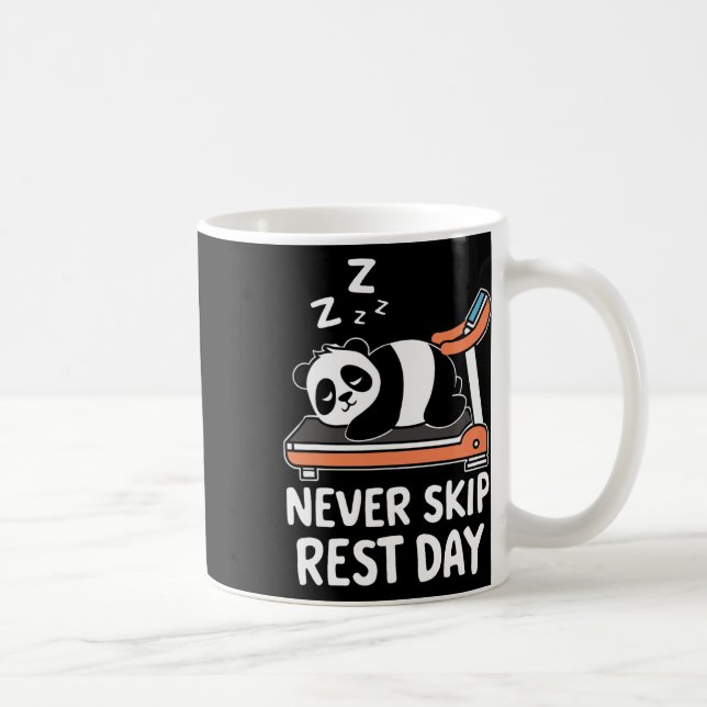 Never Skip Rest Day Funny Bodybuilding Panda Worko Kaffeetasse (Rechts)