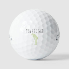 'Never Stop Improving' Growth Mindset Encouraging  Golfball