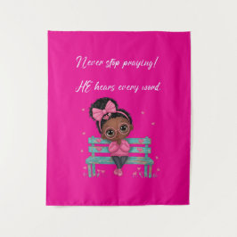 'Never Stop Praying' Christian Inspired Tapestry Wandteppich